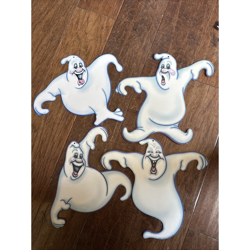 Vintage Beistle Co Halloween embossed‎ Die Cut Lot Of 4 Made In USA Ghosts